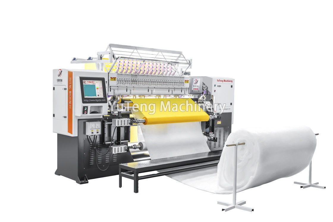 Komputerisasi Industrial Double Row Rotary Hook Quilting Machine Untuk Membuat Pakaian Kulit Dan Vanity
